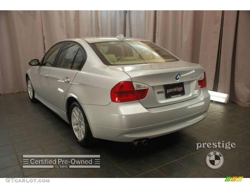 2007 3 Series 328i Sedan - Titanium Silver Metallic / Beige photo #3