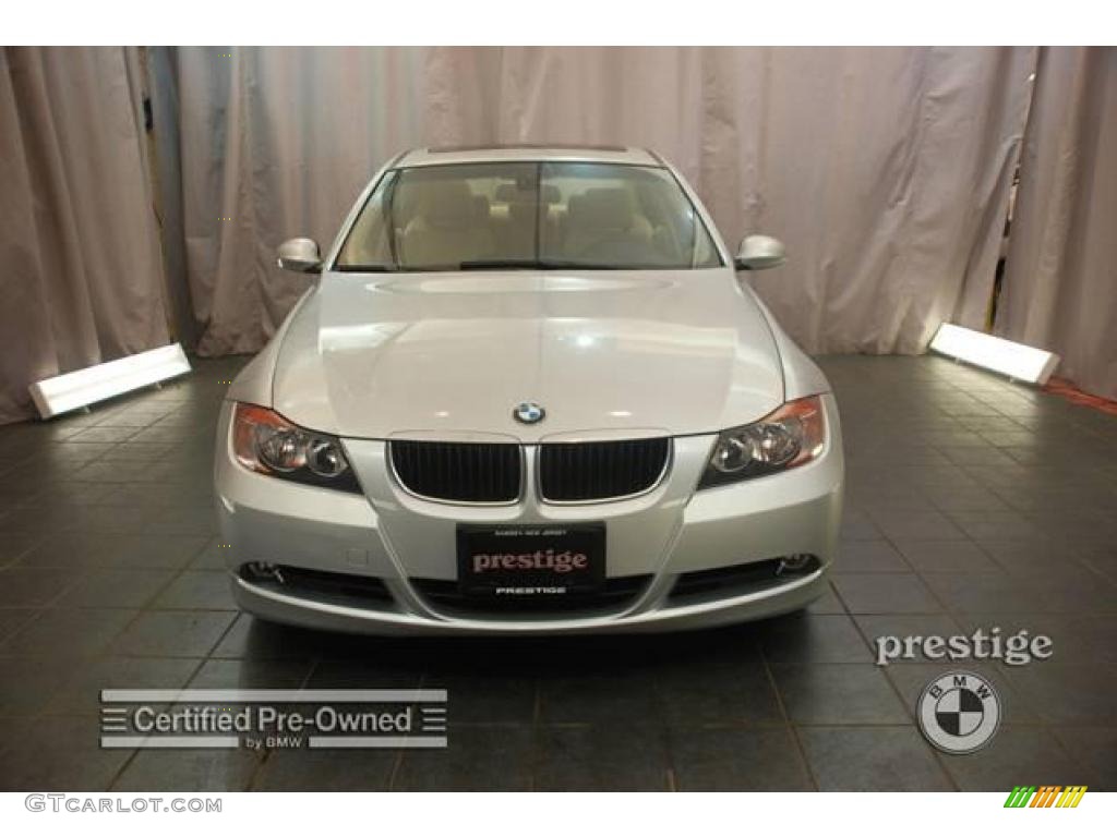2007 3 Series 328i Sedan - Titanium Silver Metallic / Beige photo #5
