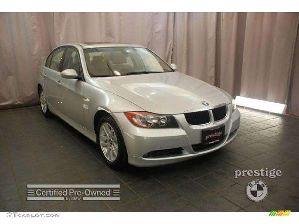 2007 3 Series 328i Sedan - Titanium Silver Metallic / Beige photo #6