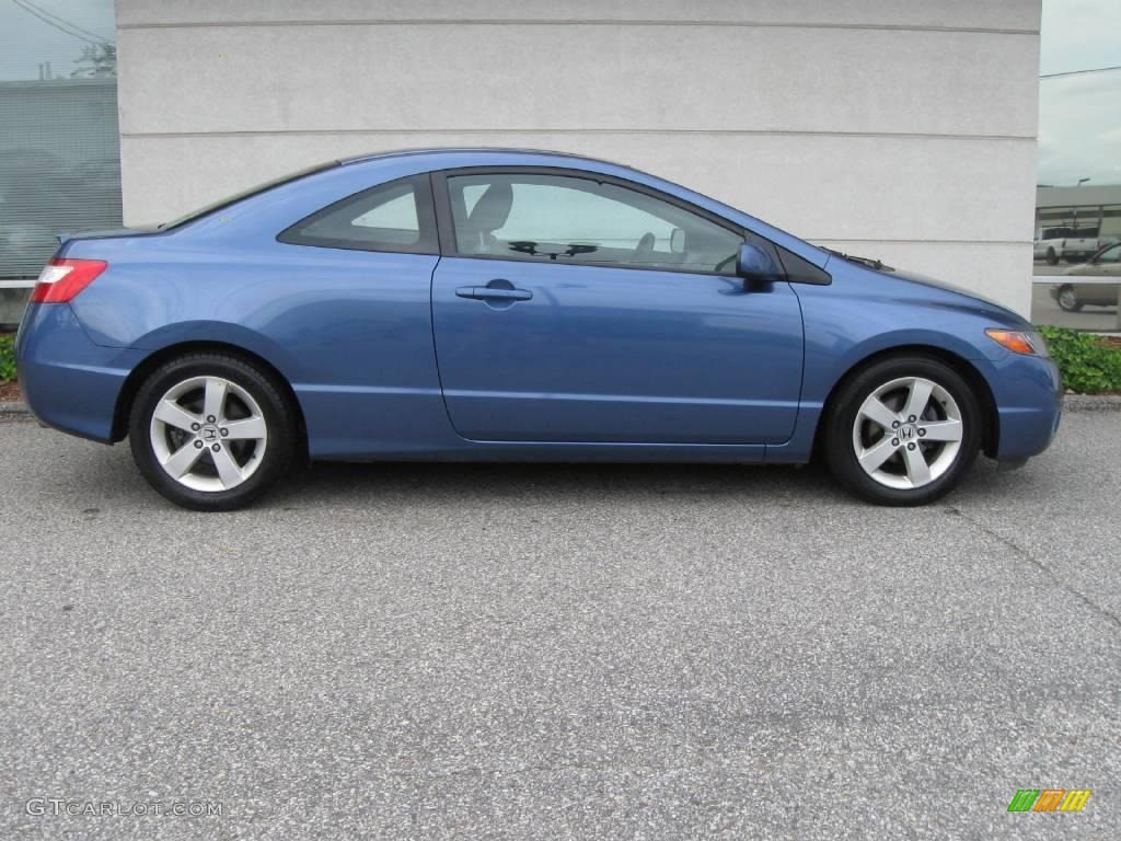 2007 Civic EX Coupe - Atomic Blue Metallic / Gray photo #2