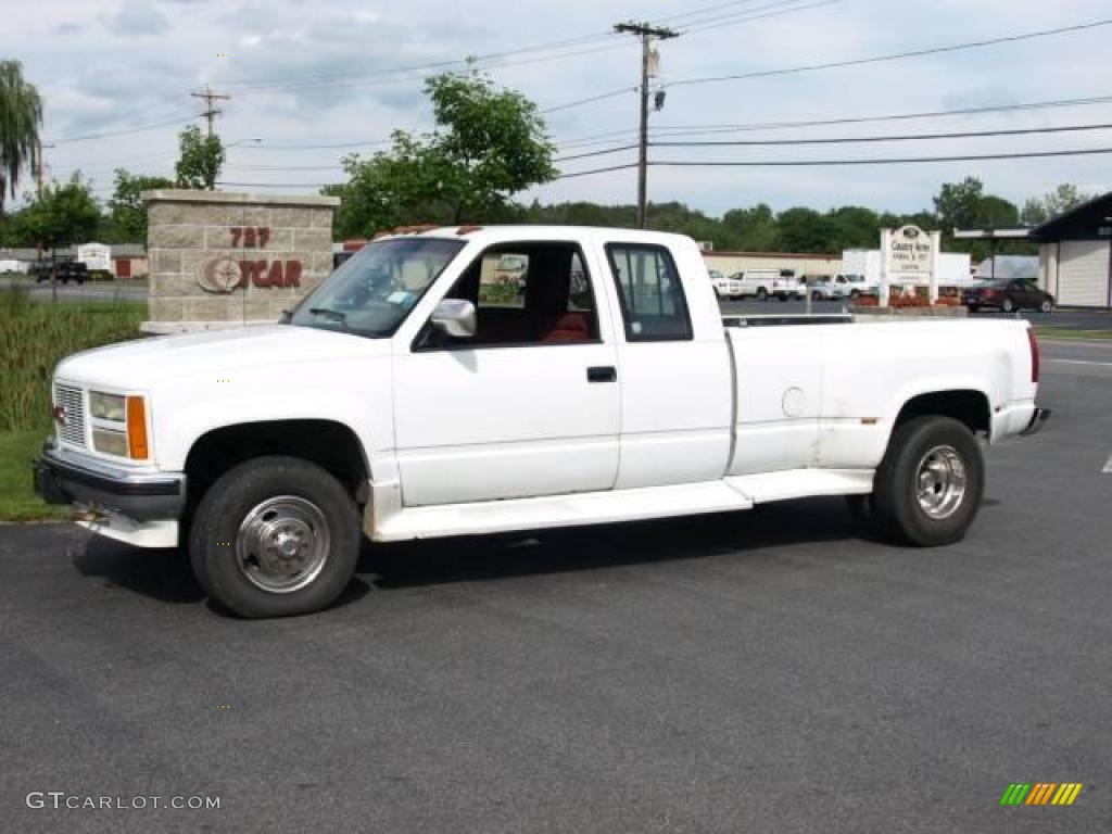 1991 C/K 3500 K3500 Extended Cab 4x4 Dually - White / Red photo #1