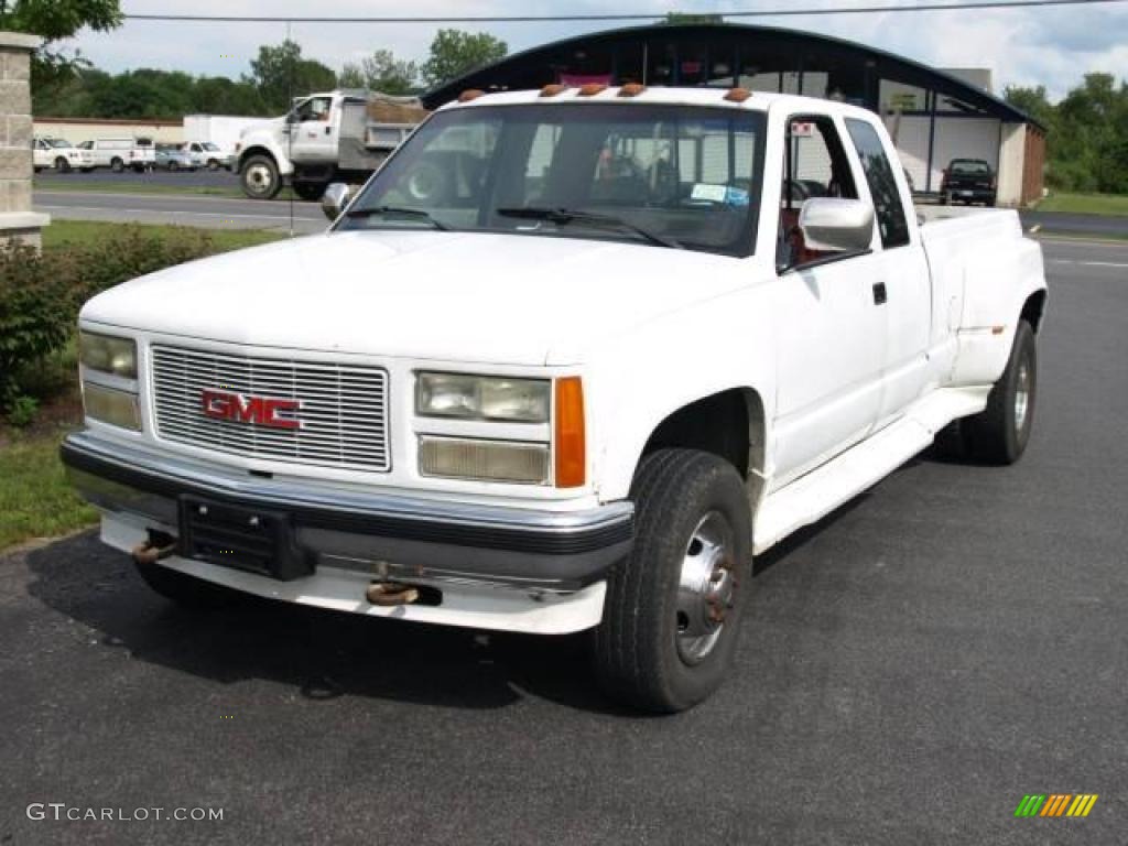 1991 C/K 3500 K3500 Extended Cab 4x4 Dually - White / Red photo #2
