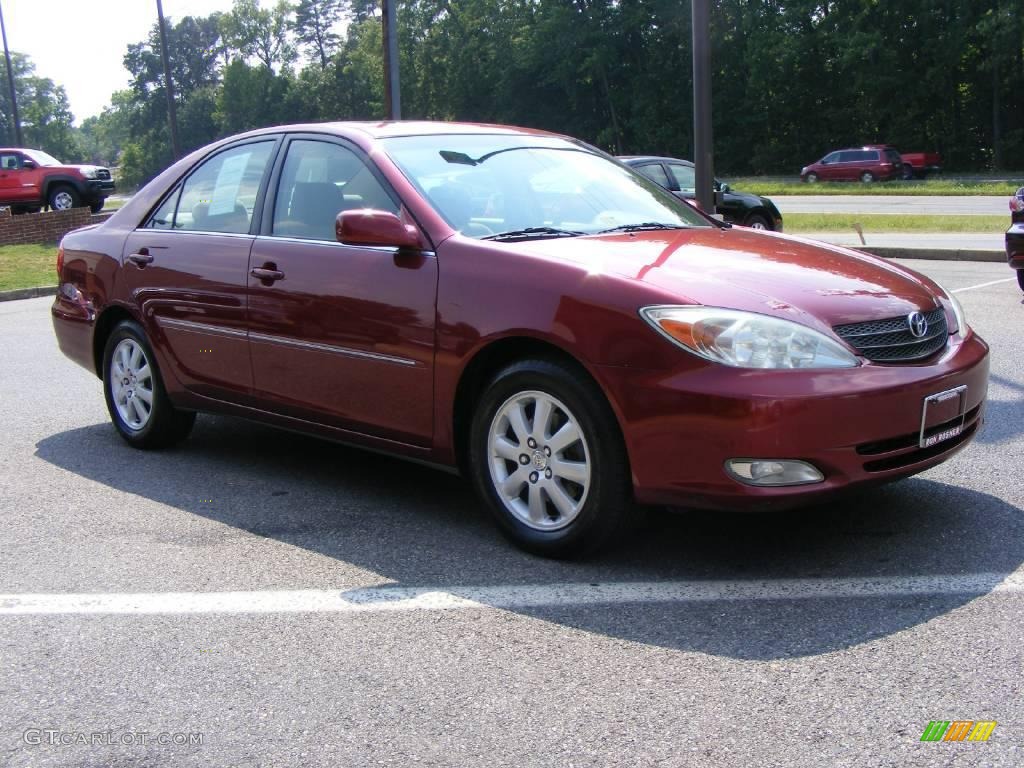 2004 Camry XLE V6 - Salsa Red Pearl / Stone photo #2