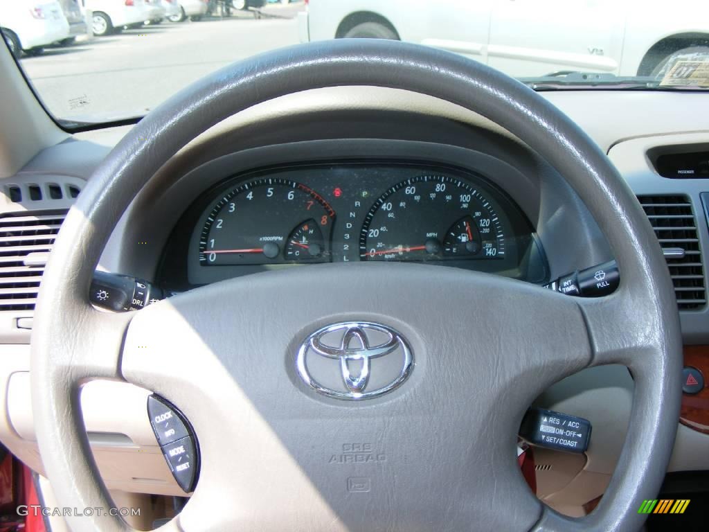 2004 Camry XLE V6 - Salsa Red Pearl / Stone photo #10