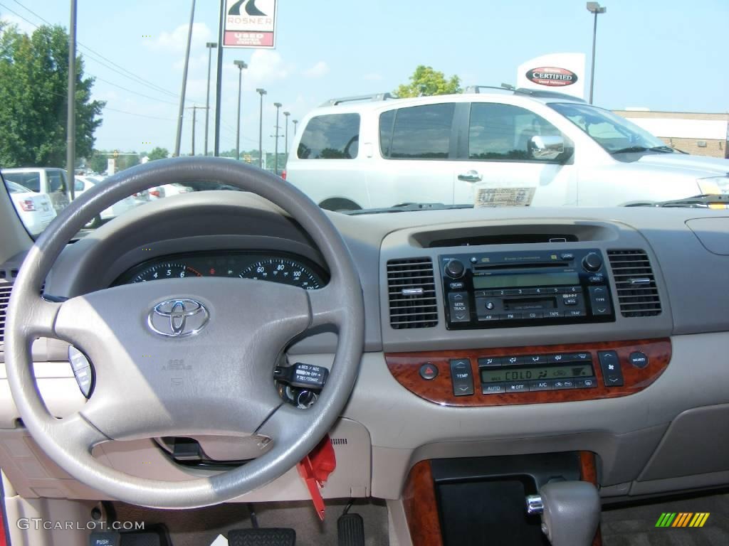 2004 Camry XLE V6 - Salsa Red Pearl / Stone photo #11