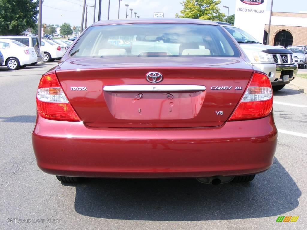 2004 Camry XLE V6 - Salsa Red Pearl / Stone photo #18