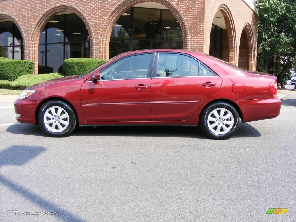 2004 Camry XLE V6 - Salsa Red Pearl / Stone photo #19