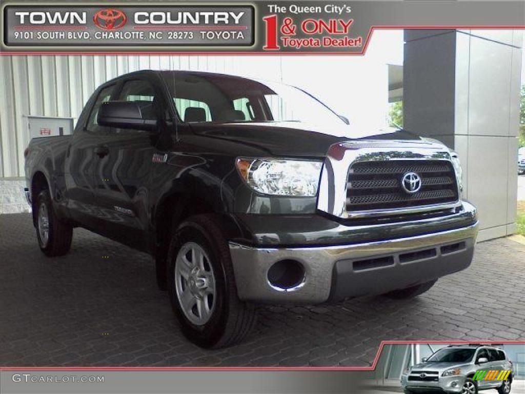 2008 Tundra Double Cab 4x4 - Timberland Green Mica / Graphite Gray photo #1