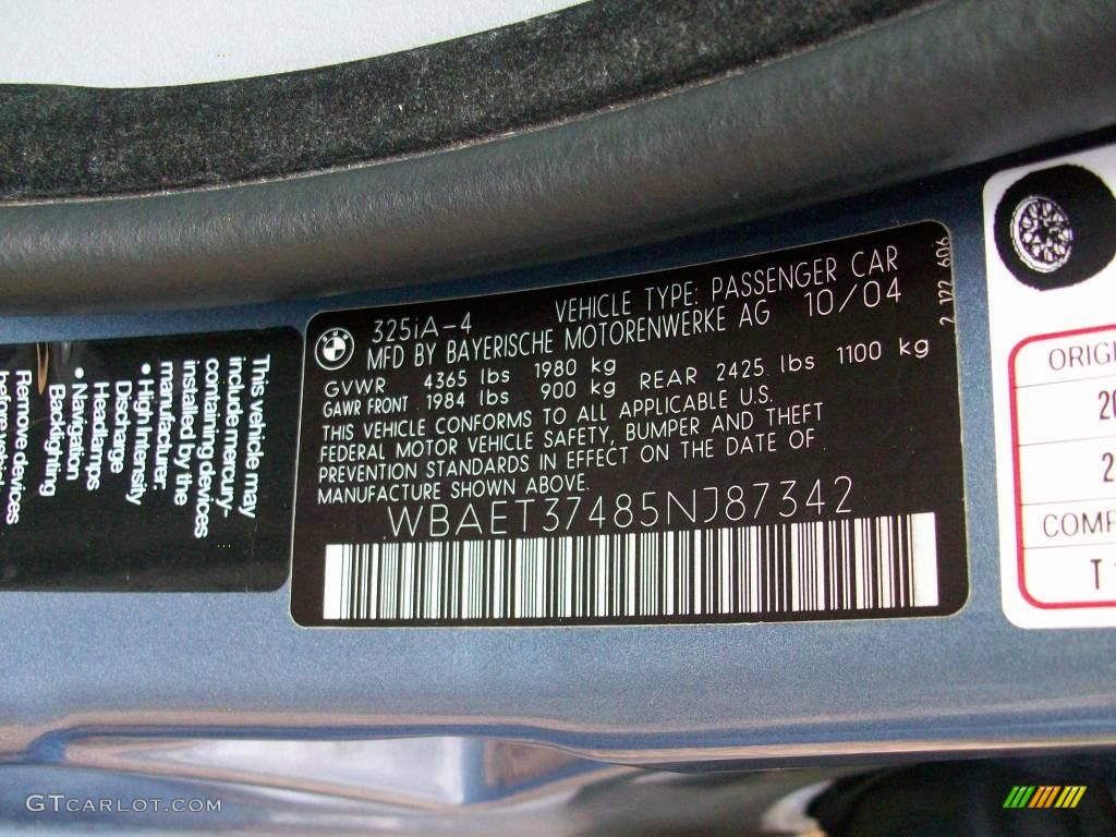 2005 3 Series 325i Sedan - Steel Blue Metallic / Grey photo #34