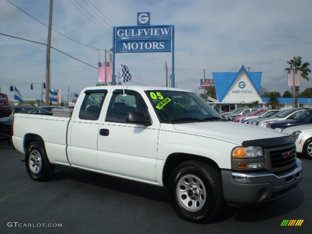 2005 Sierra 1500 Extended Cab - Summit White / Pewter photo #1