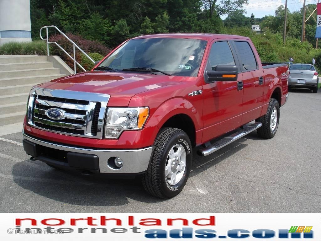 2010 F150 XLT SuperCrew 4x4 - Red Candy Metallic / Medium Stone photo #2