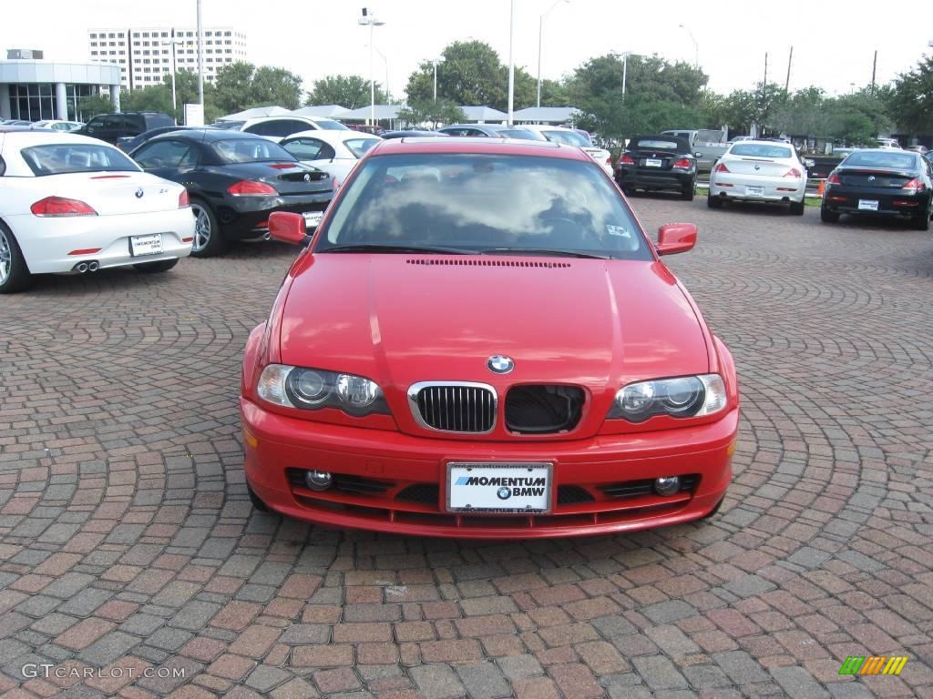 2003 3 Series 325i Coupe - Electric Red / Natural Brown photo #2