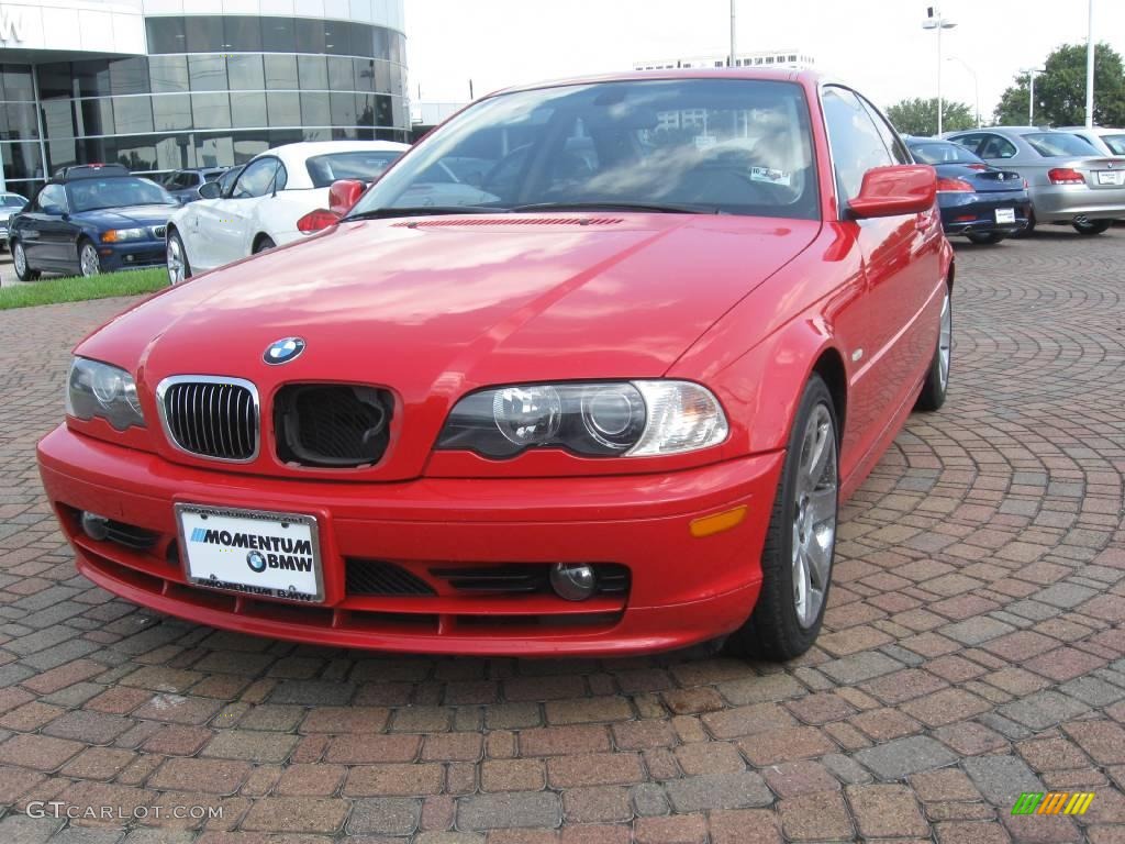 2003 3 Series 325i Coupe - Electric Red / Natural Brown photo #3