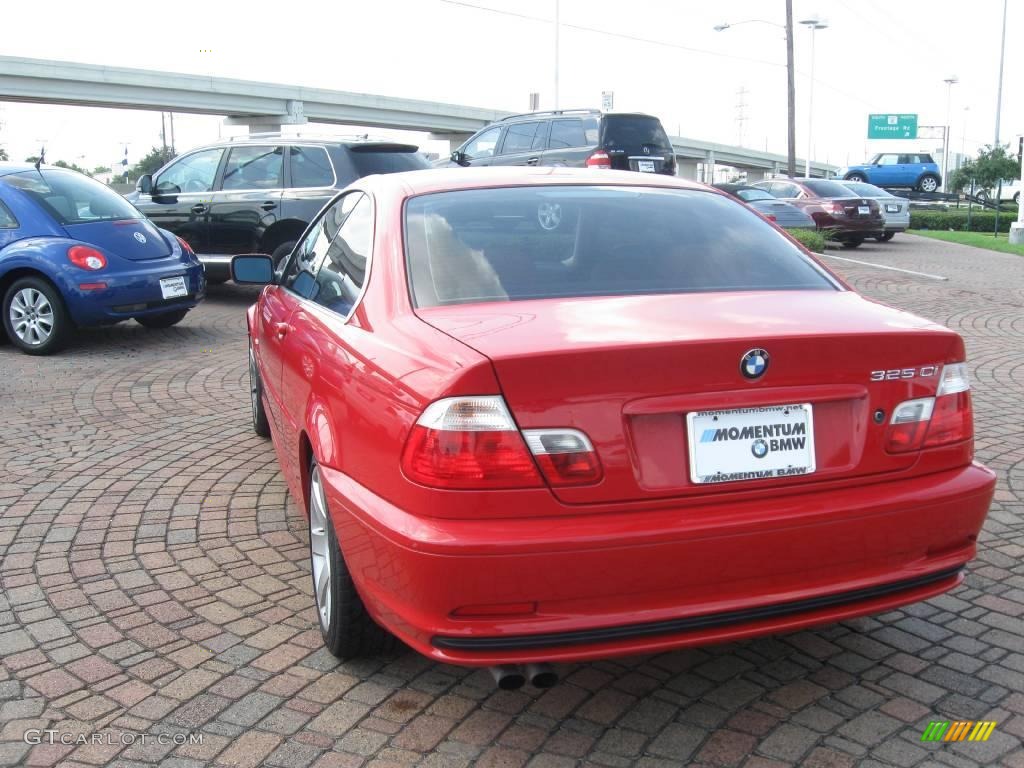 2003 3 Series 325i Coupe - Electric Red / Natural Brown photo #6