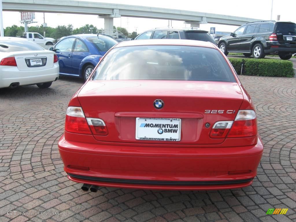 2003 3 Series 325i Coupe - Electric Red / Natural Brown photo #7