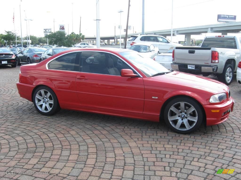 2003 3 Series 325i Coupe - Electric Red / Natural Brown photo #11