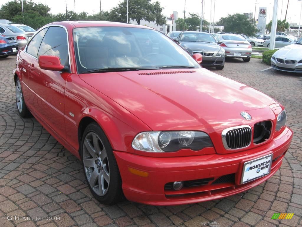 2003 3 Series 325i Coupe - Electric Red / Natural Brown photo #13
