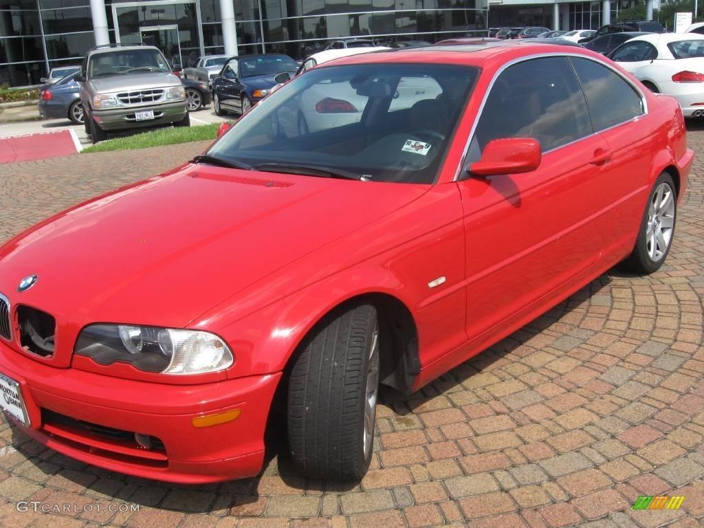 2003 3 Series 325i Coupe - Electric Red / Natural Brown photo #27