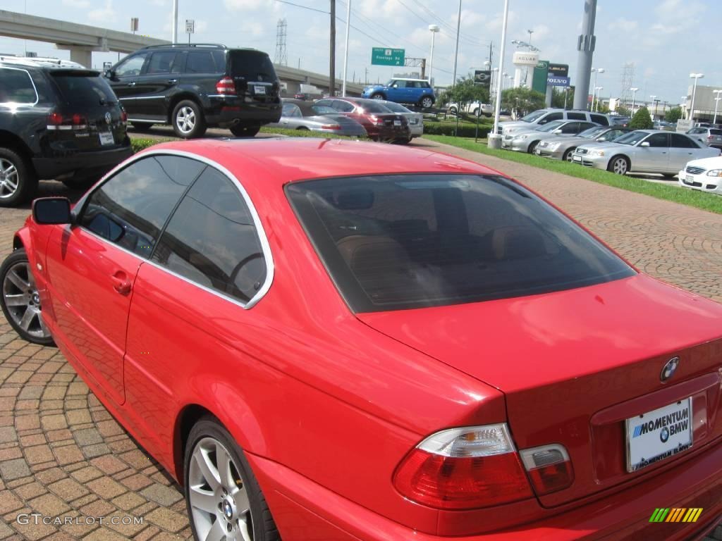 2003 3 Series 325i Coupe - Electric Red / Natural Brown photo #30