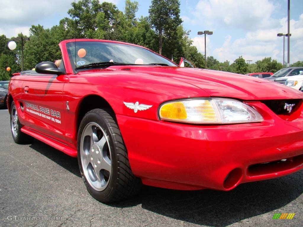 1994 Mustang Indianapolis 500 Pace Car Cobra Convertible - Rio Red / Saddle photo #27