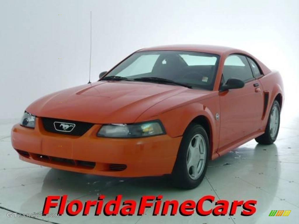 2004 Mustang V6 Coupe - Competition Orange / Dark Charcoal photo #1