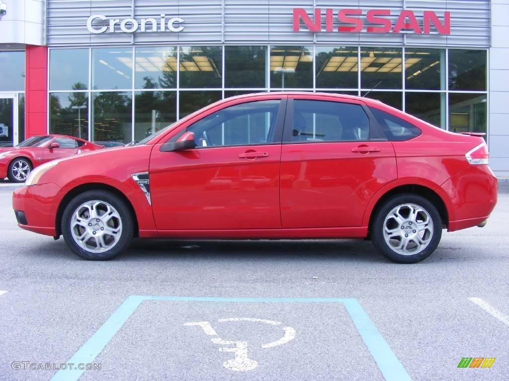 2008 Focus SES Sedan - Vermillion Red / Charcoal Black photo #1