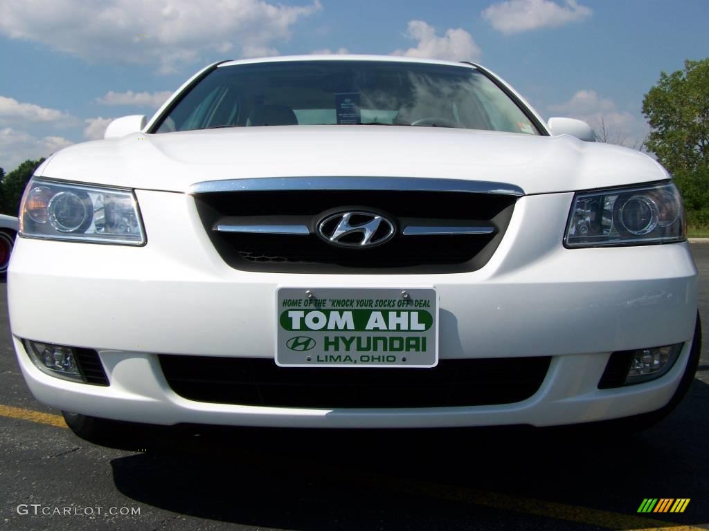 2008 Sonata Limited V6 - Powder White Pearl / Beige photo #3