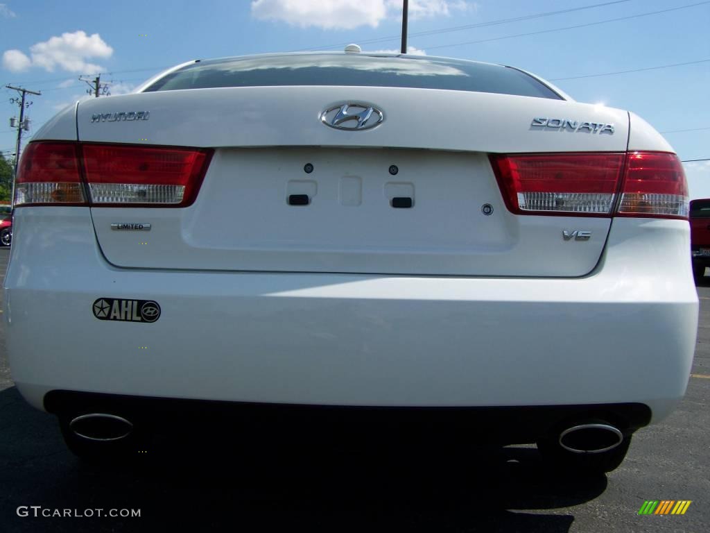 2008 Sonata Limited V6 - Powder White Pearl / Beige photo #6