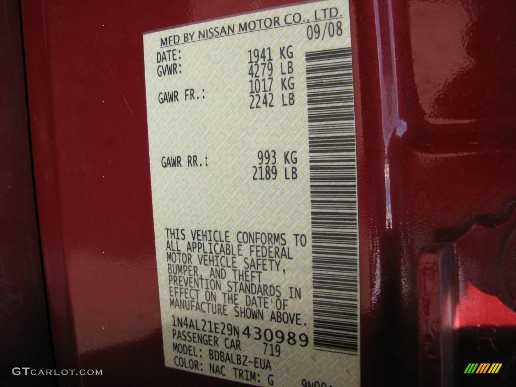 2009 Altima 2.5 S - Red Brick Metallic / Charcoal photo #5