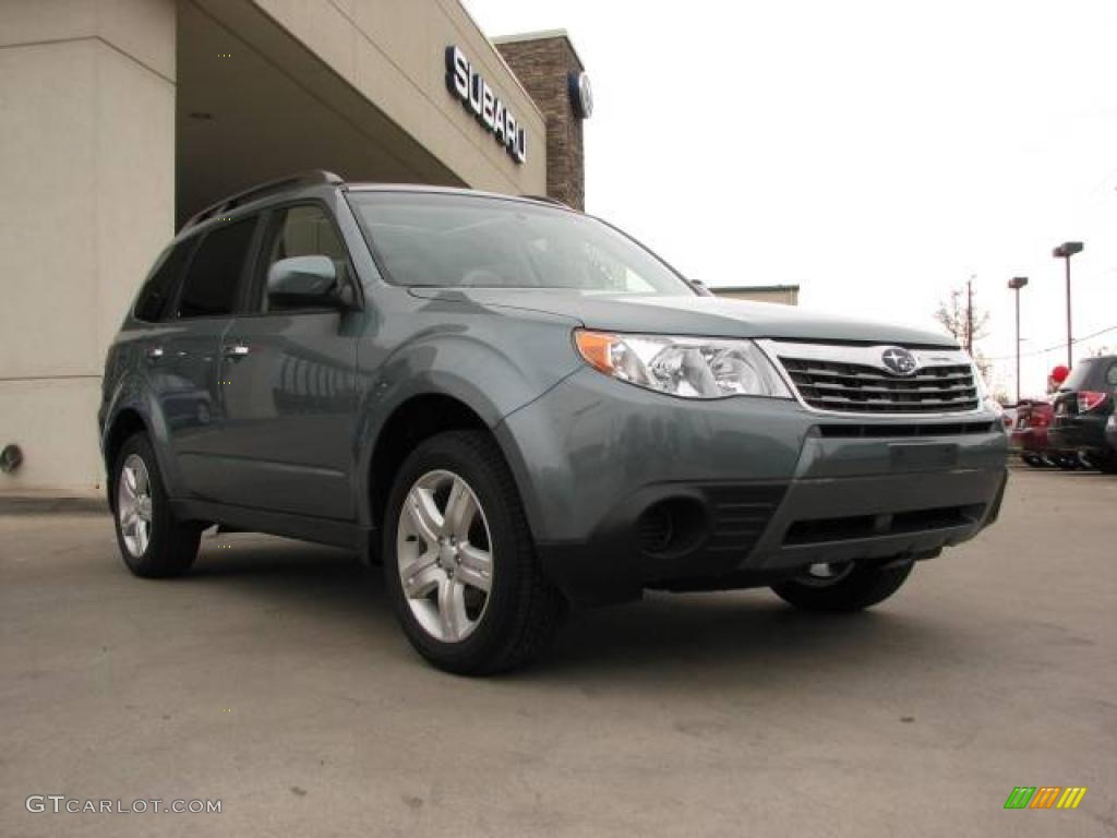 2009 Forester 2.5 X Premium - Sage Green Metallic / Platinum photo #1