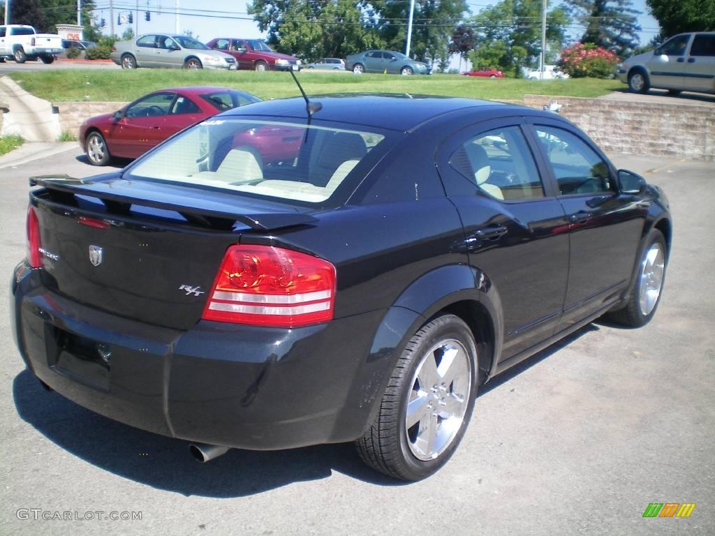 2008 Avenger R/T - Brilliant Black Crystal Pearl / Dark Slate Gray/Light Graystone photo #10