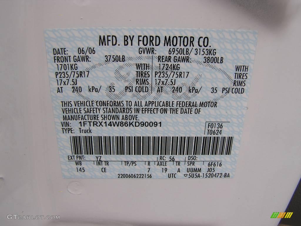 2006 F150 XL SuperCab 4x4 - Oxford White / Medium/Dark Flint photo #21