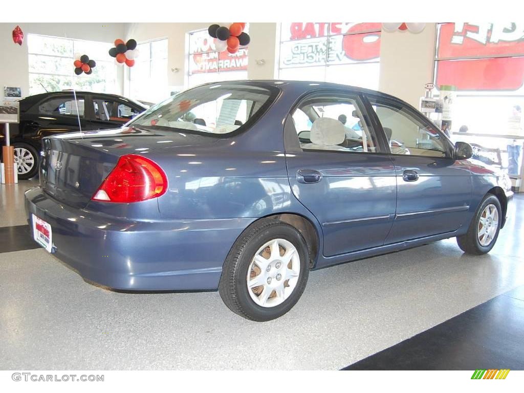 2002 Spectra LS Sedan - Slate Blue / Beige photo #7