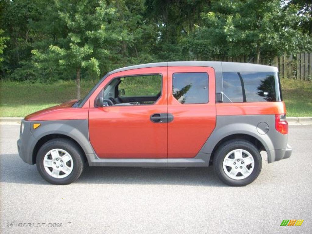 2005 Element LX AWD - Sunset Orange Pearl / Black/Gray photo #6