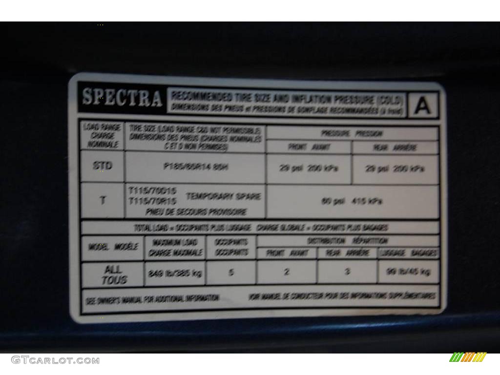 2002 Spectra LS Sedan - Slate Blue / Beige photo #46