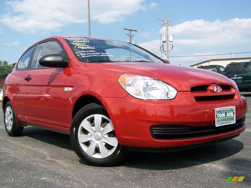 2007 Accent GS Coupe - Tango Red / Black photo #1