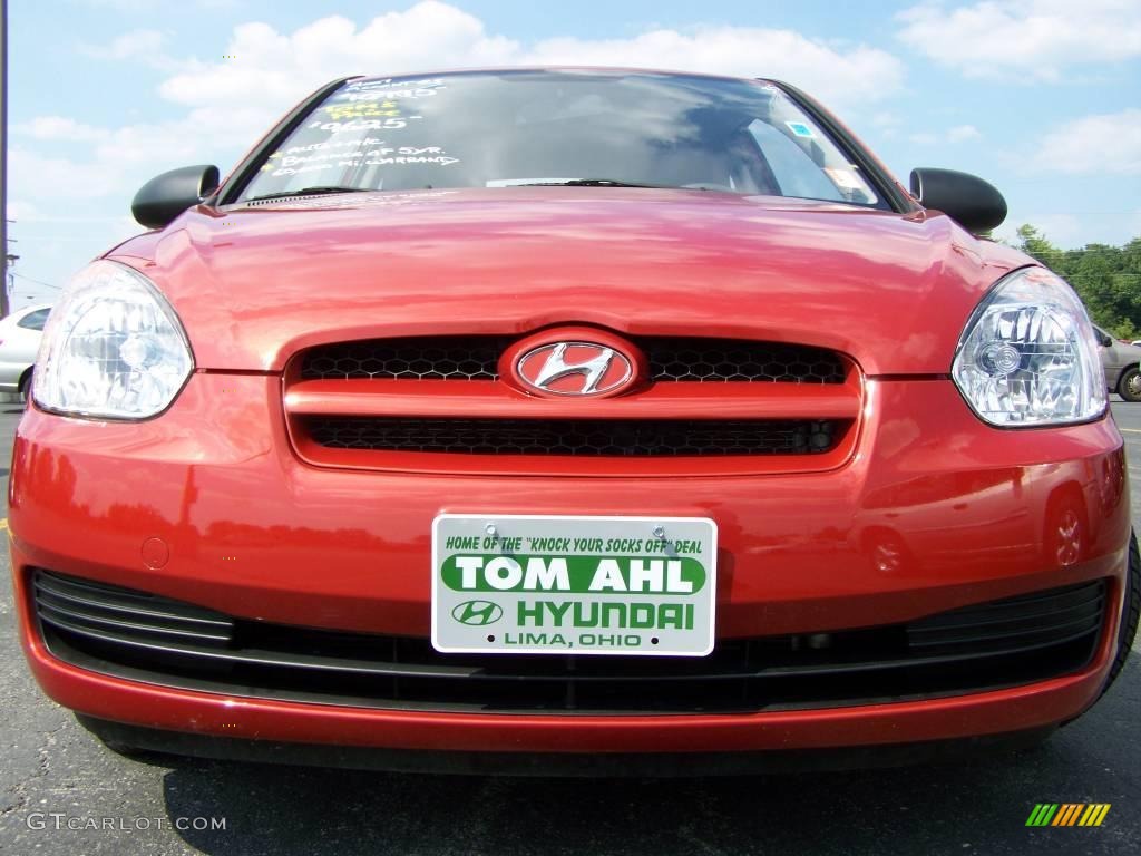 2007 Accent GS Coupe - Tango Red / Black photo #2