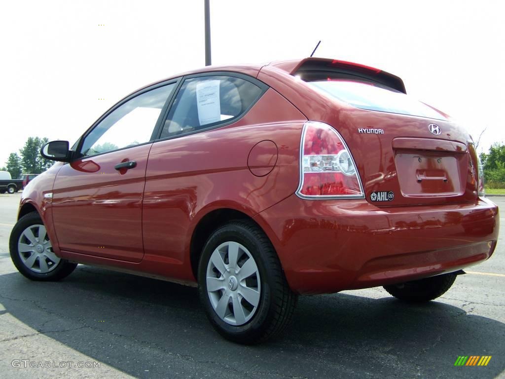 2007 Accent GS Coupe - Tango Red / Black photo #3