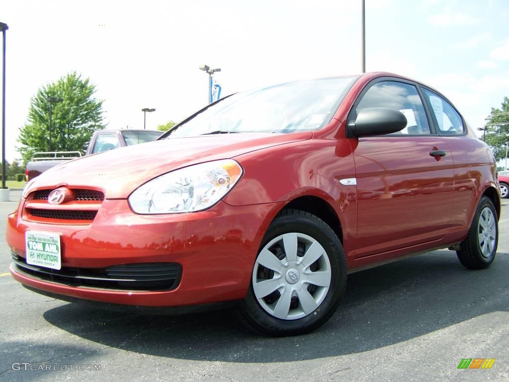 2007 Accent GS Coupe - Tango Red / Black photo #4