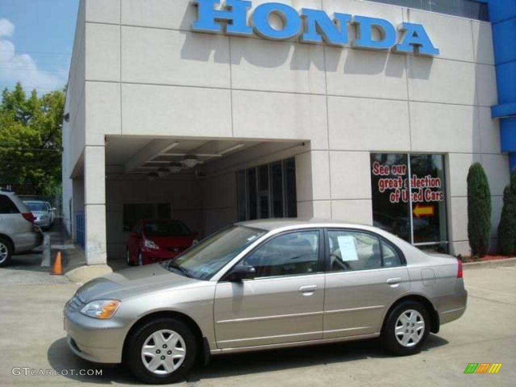 2003 Civic LX Sedan - Shoreline Mist Metallic / Ivory photo #1