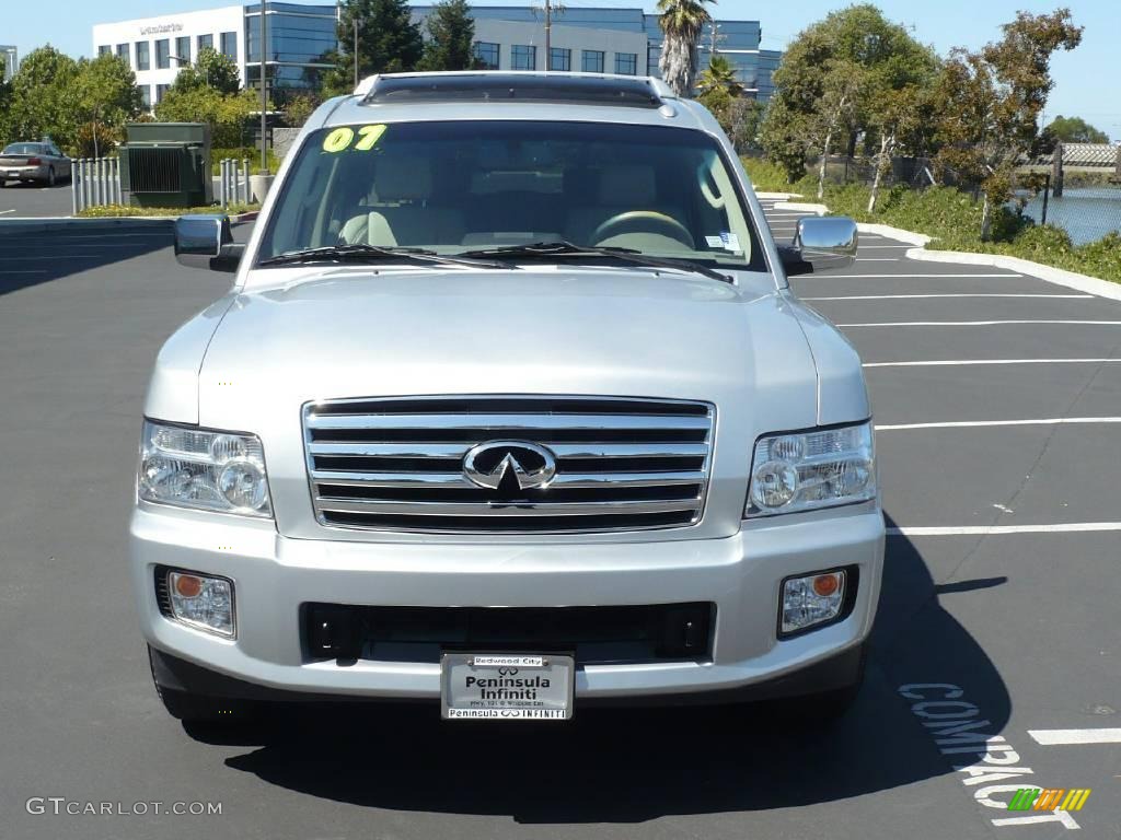 2007 QX 56 4WD - Silver Indulgence / Willow Beige photo #2