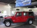 2008 Flame Red Jeep Wrangler Unlimited X  photo #2