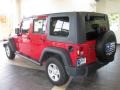 2008 Flame Red Jeep Wrangler Unlimited X  photo #3