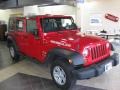 2008 Flame Red Jeep Wrangler Unlimited X  photo #21