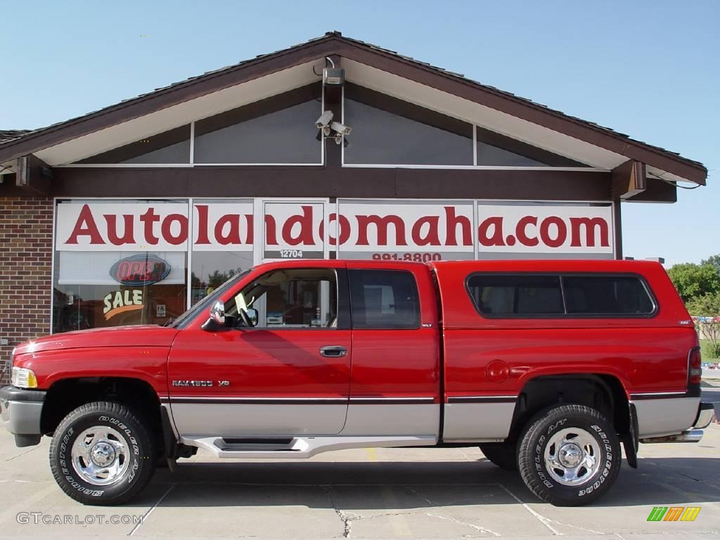 1996 Ram 1500 SLT Extended Cab 4x4 - Flame Red / Gray photo #1