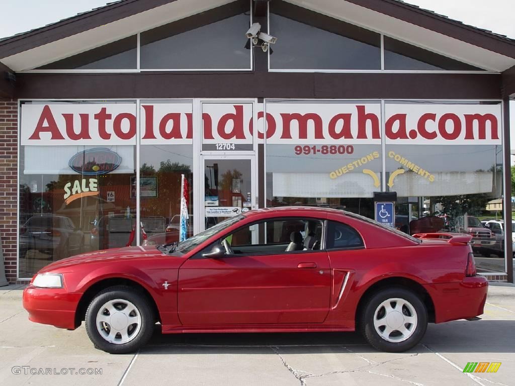 2001 Mustang V6 Coupe - Laser Red Metallic / Medium Graphite photo #1