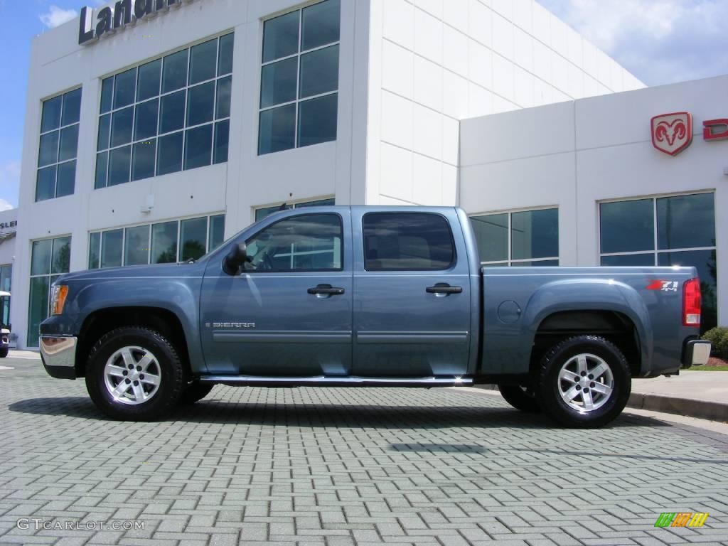 2008 Sierra 1500 SLE Crew Cab 4x4 - Stealth Gray Metallic / Dark Titanium photo #2