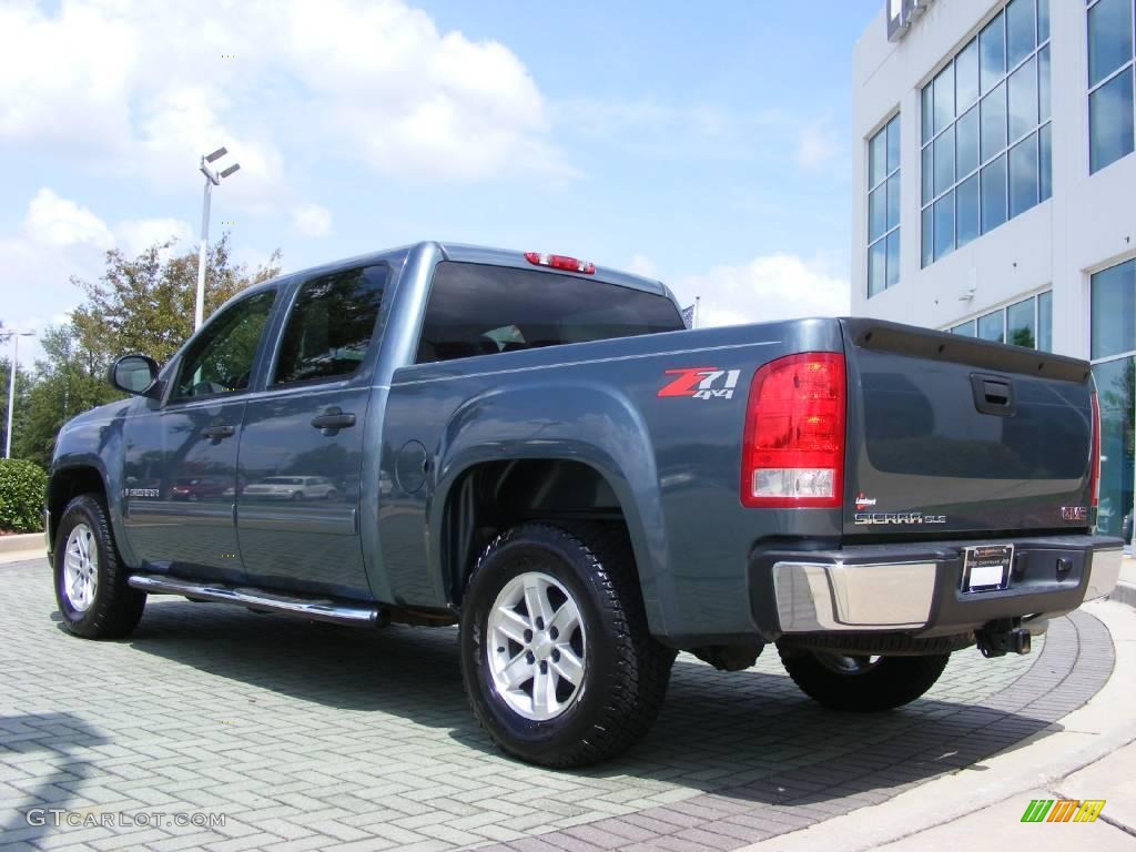 2008 Sierra 1500 SLE Crew Cab 4x4 - Stealth Gray Metallic / Dark Titanium photo #3