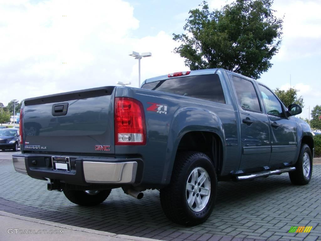 2008 Sierra 1500 SLE Crew Cab 4x4 - Stealth Gray Metallic / Dark Titanium photo #5