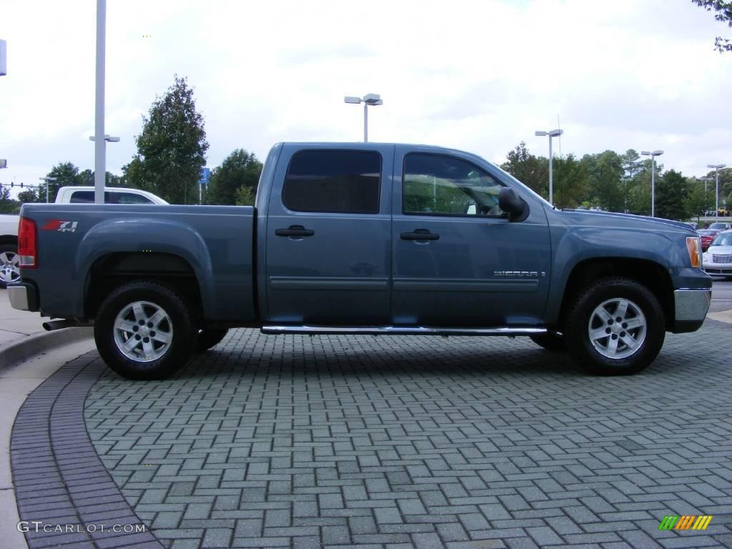 2008 Sierra 1500 SLE Crew Cab 4x4 - Stealth Gray Metallic / Dark Titanium photo #6